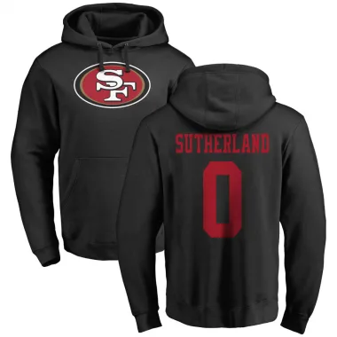 Black Men's Keaton Sutherland San Francisco 49ers Pro Line Logo Pullover Hoodie