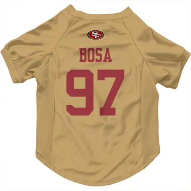 Gold San Francisco 49ers Nick Bosa   Dog & Cat Pet Jersey