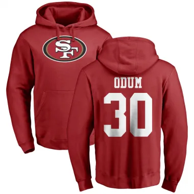 Red Men's George Odum San Francisco 49ers Pro Line Logo Pullover Hoodie