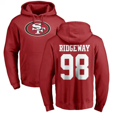 Red Men's Hassan Ridgeway San Francisco 49ers Pro Line Logo Pullover Hoodie