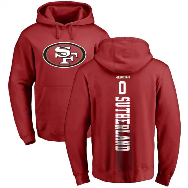 Red Men's Keaton Sutherland San Francisco 49ers Pro Line Backer Pullover Hoodie