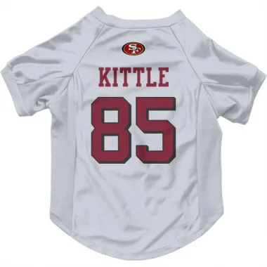 White San Francisco 49ers George Kittle   Rush Dog & Cat Pet Jersey