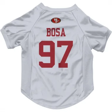 White San Francisco 49ers Nick Bosa   Dog & Cat Pet Jersey