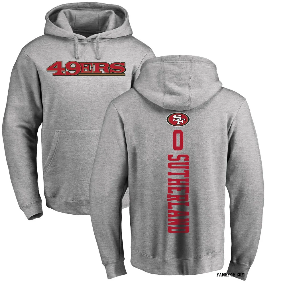 Youth Keaton Sutherland San Francisco 49ers Pro Line Ash Backer Pullover Hoodie
